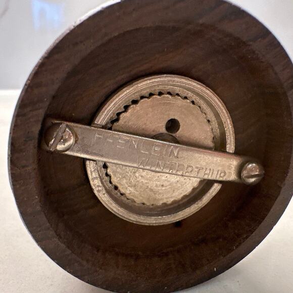 New Vintage Haenlein Winterthur Dark Wood Teak Pepper Mill Mid-Century Modern - Picture 7 of 8